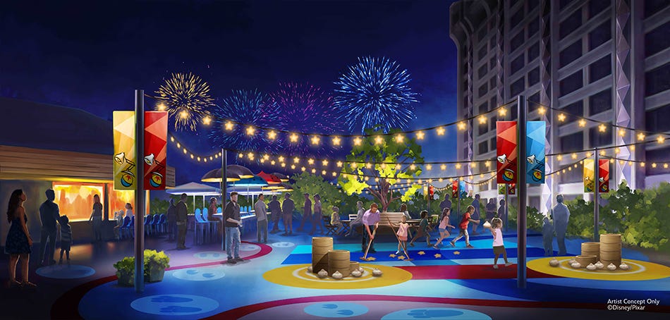 Pixar Place Hotel pool deck play area