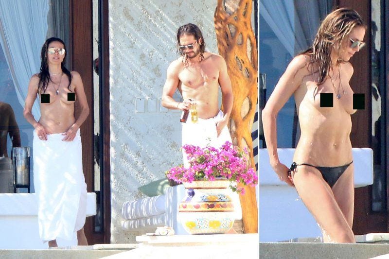 heidi klum works topless look for tom kaulitz