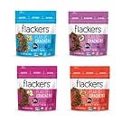 Flackers Organic Flax Seed Crackers Variety Pack, Sea Salt, Rosemary, Savory and Cinnamon, Gluten Free, Non-GMO, Vegan, Low Carb snacking, Pack of 4