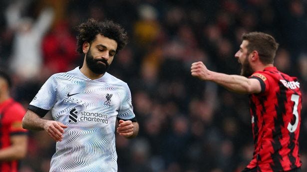 Mohamed Salah blasts penalty wide as Liverpool beaten by Bournemouth - 5  talking points - Mirror Online