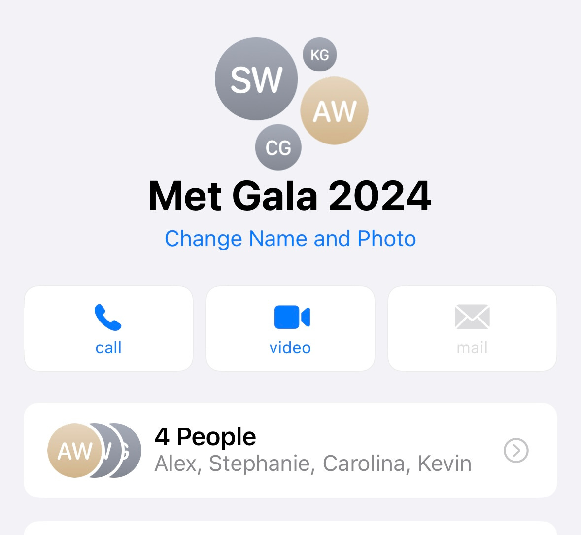 Met Gala 2024 group chat screenshot