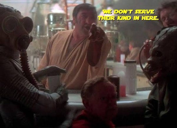 Why does the Mos Eisley Cantina not accept droids? - Quora
