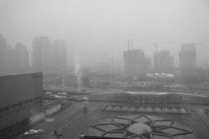 Smoggy cityscape