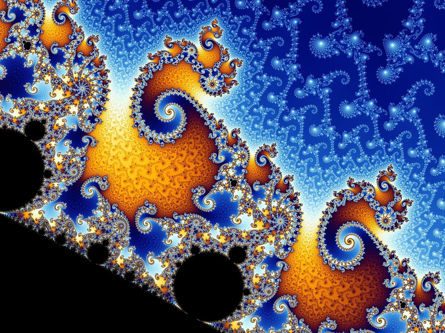 Double-spirals with satellites of second order – analogously to the "seahorses", the double-spirals may be interpreted as a metamorphosis of the "antenna".