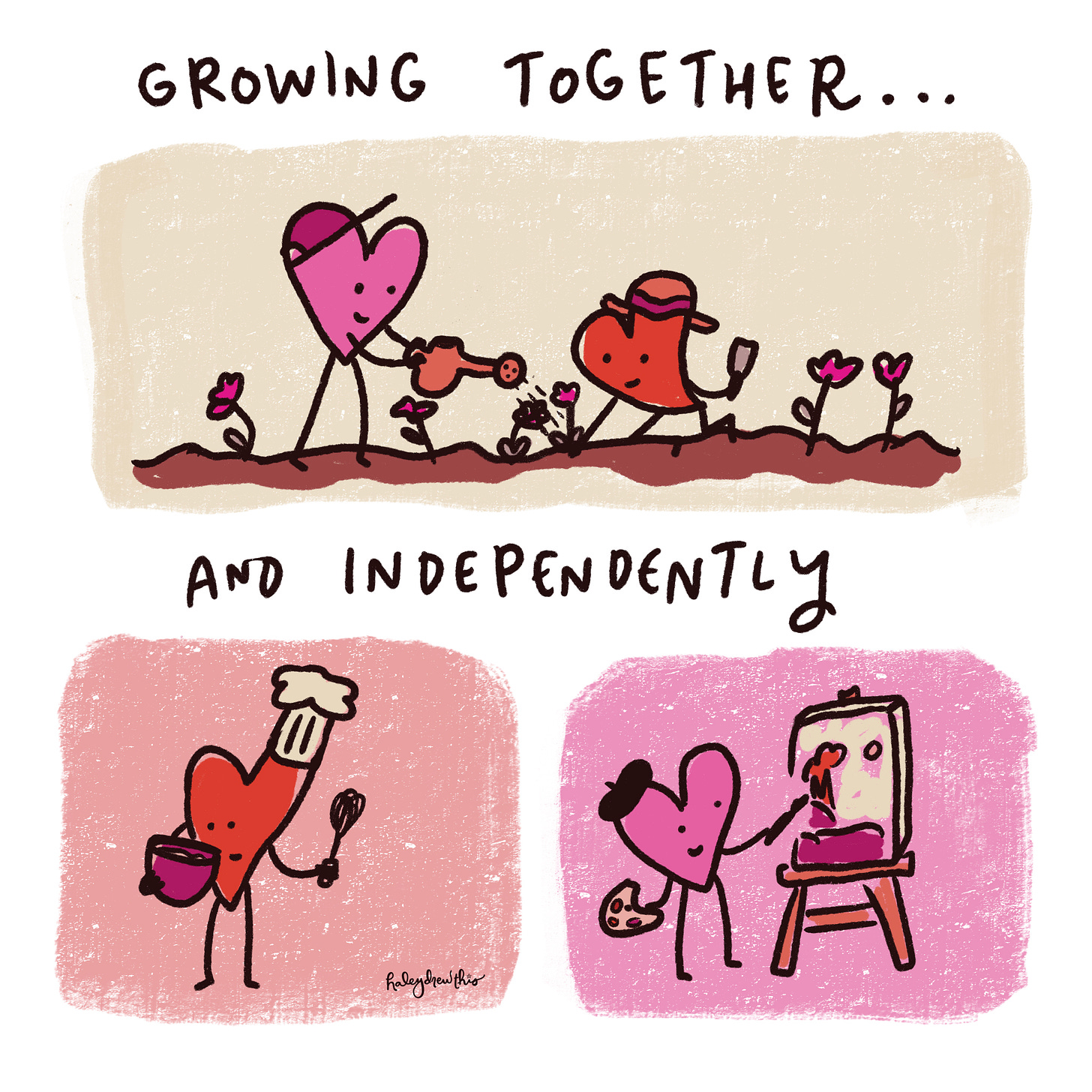 growing together and independently