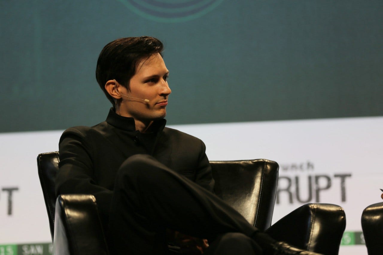 Pavel Durov onstage at TC Disrupt