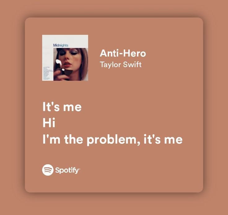 "Anti-hero" lyrics by Taylor Swift