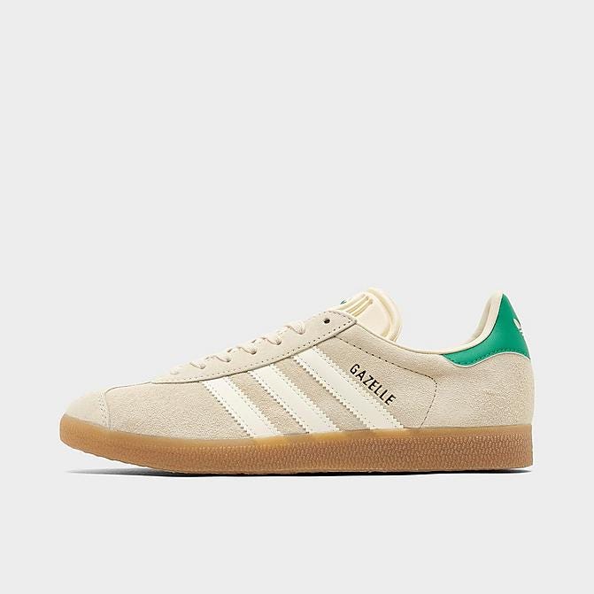 Right view of Women's adidas Originals Gazelle Casual Shoes in Wonder White/Cream White/Gum Click to zoom