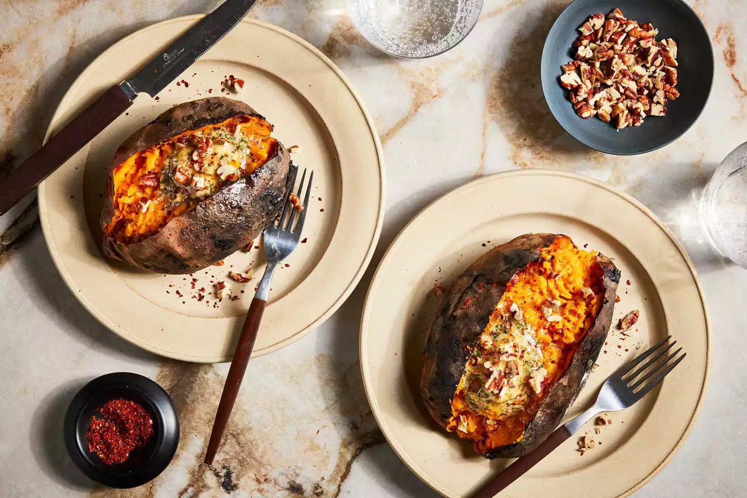  Coal-Roasted Sweet Potatoes With Maple-Chile Butter 