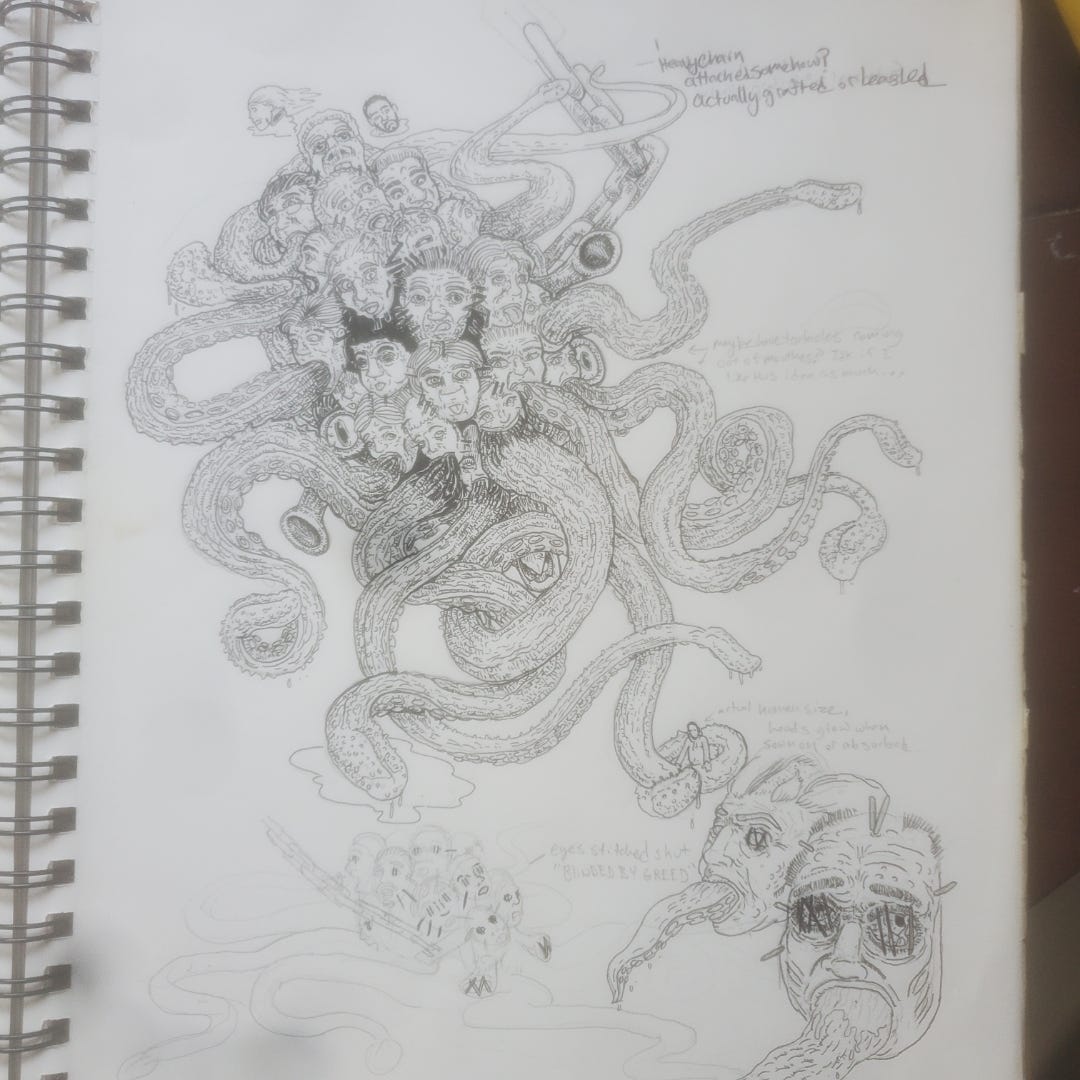 An octopus type demon made from people's heads.