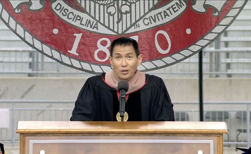 Ohio State alum Chris Pan was the commencement speaker for the Spring 2024 graduation ceremony.