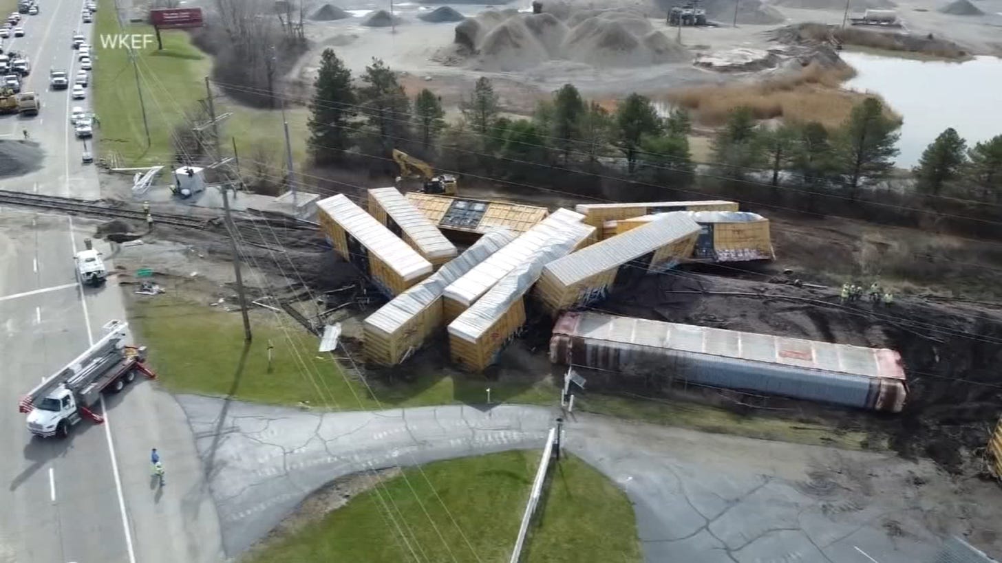 Train derailment Ohio: No signs of spill after Norfolk Southern train  derails in Clark County, officials say - ABC7 New York