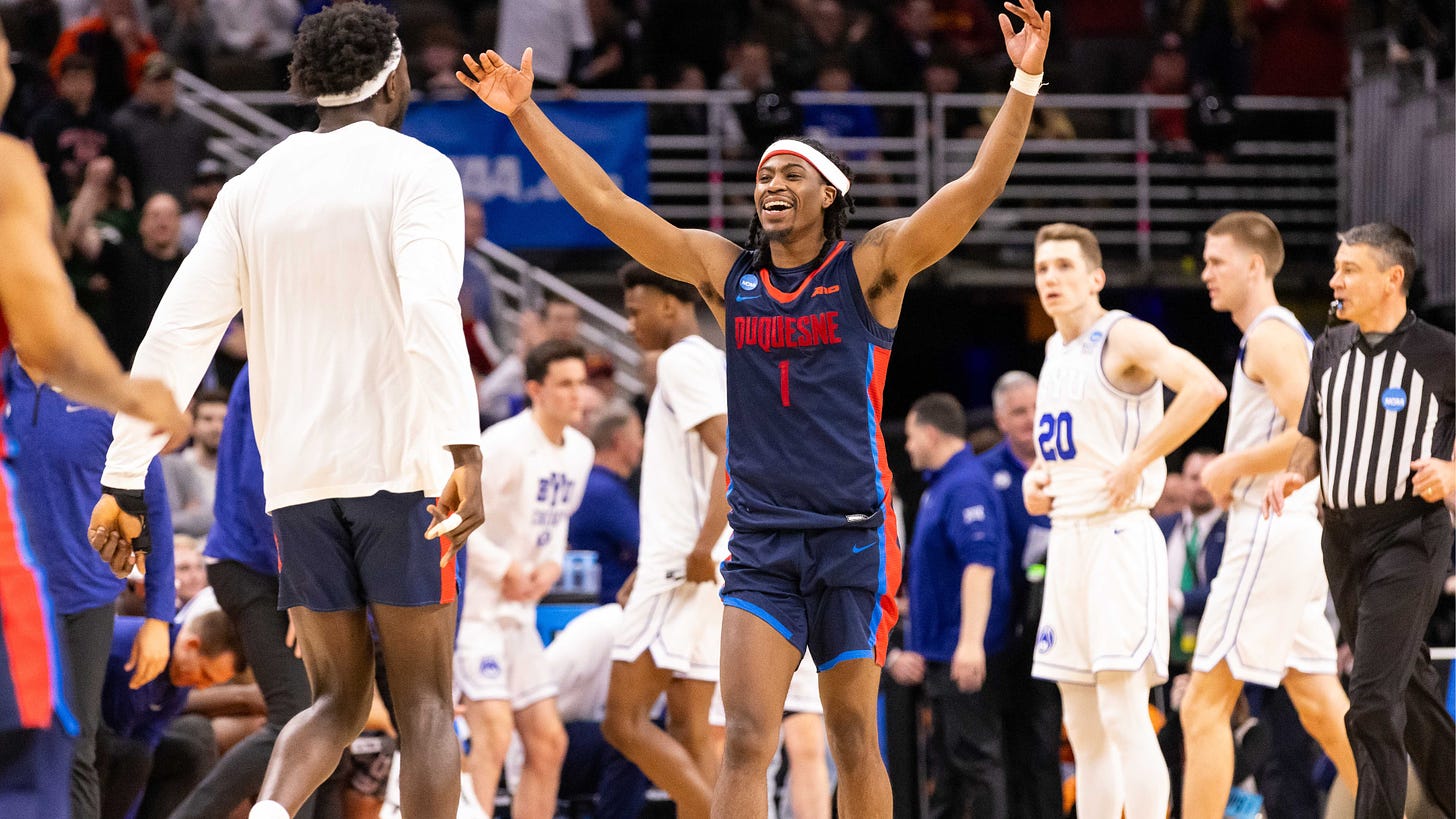 Dukes Outlast BYU For First NCAA Tournament Win Since 1969 - Duquesne  University Athletics