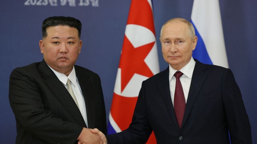North Korean Leader Meets Putin, Vows Support for Russia’s ‘Sacred Fight’