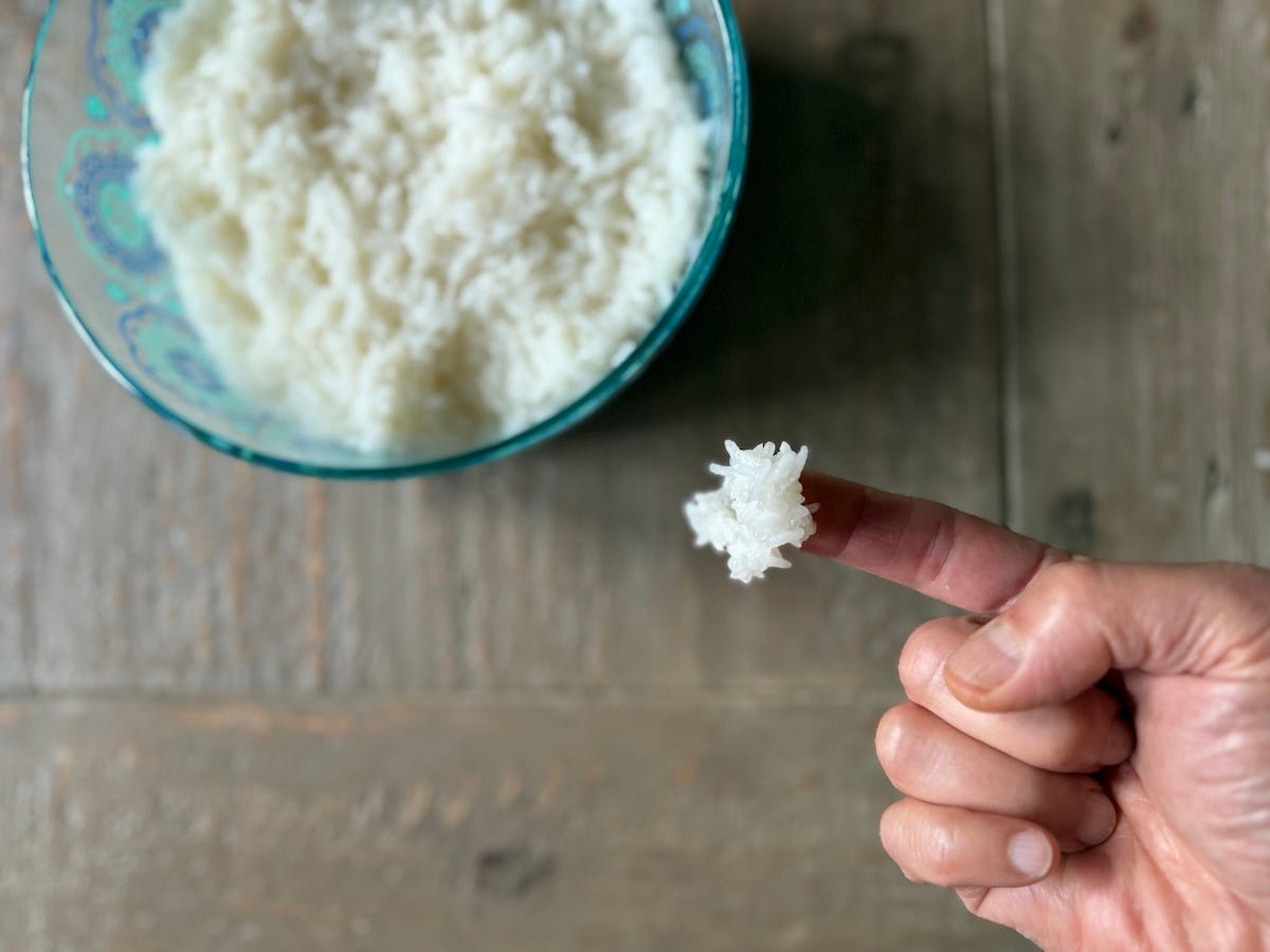 sticky rice cooked