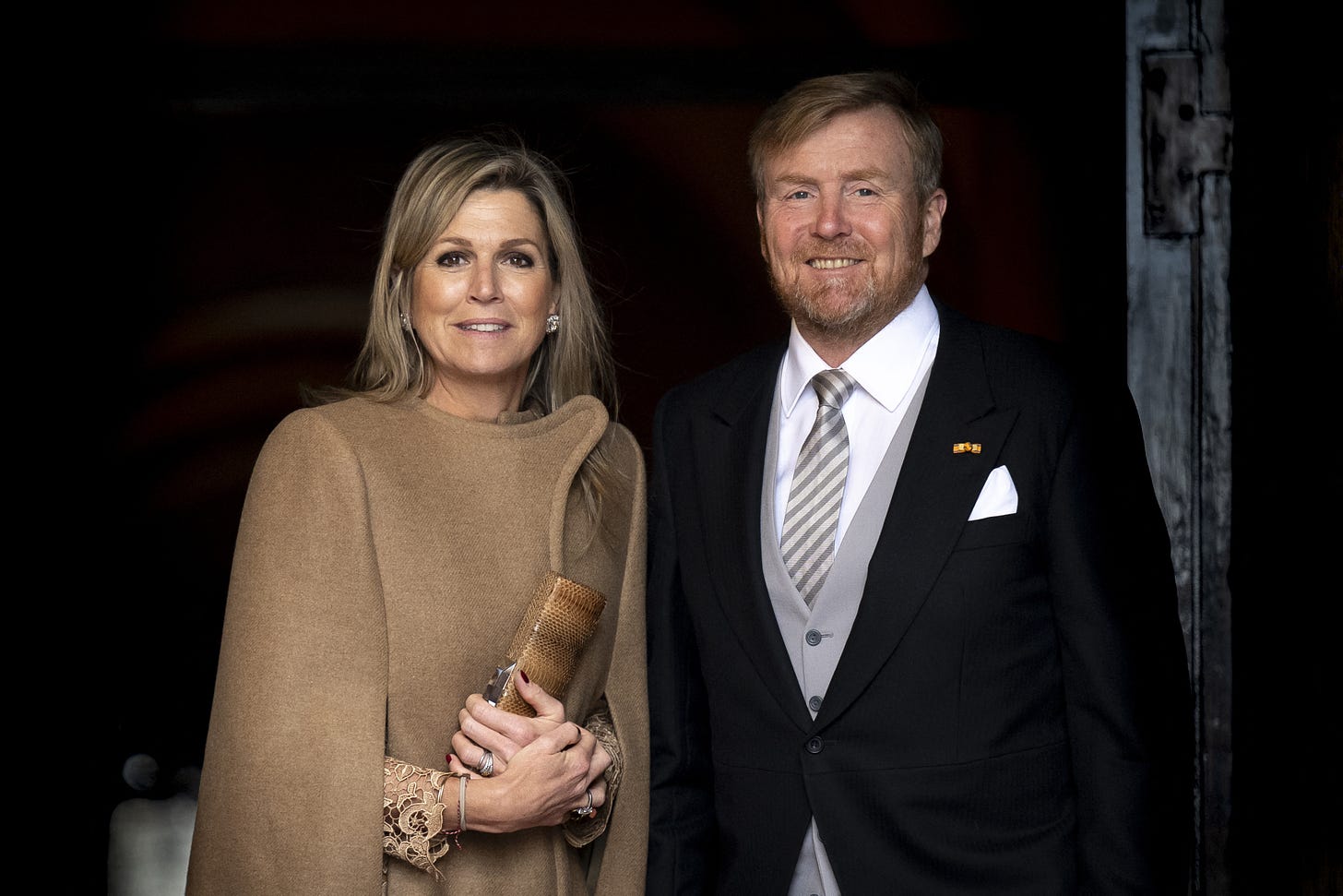 Smiling King Willem-Alexander and Queen Maxima