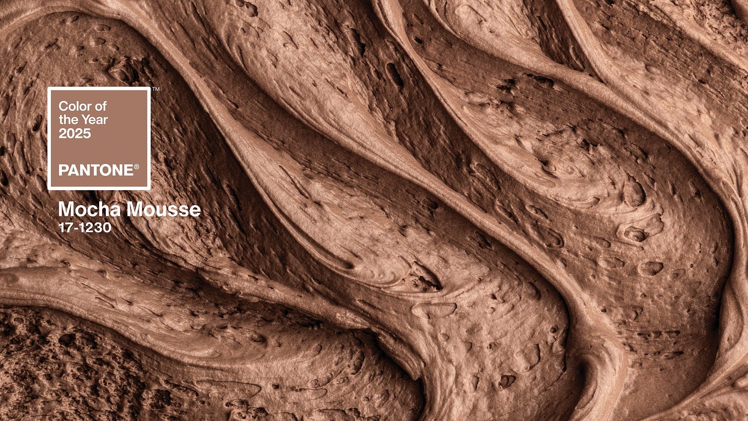 Unpretentious" Mocha Mousse named Pantone's colour of the year 2025