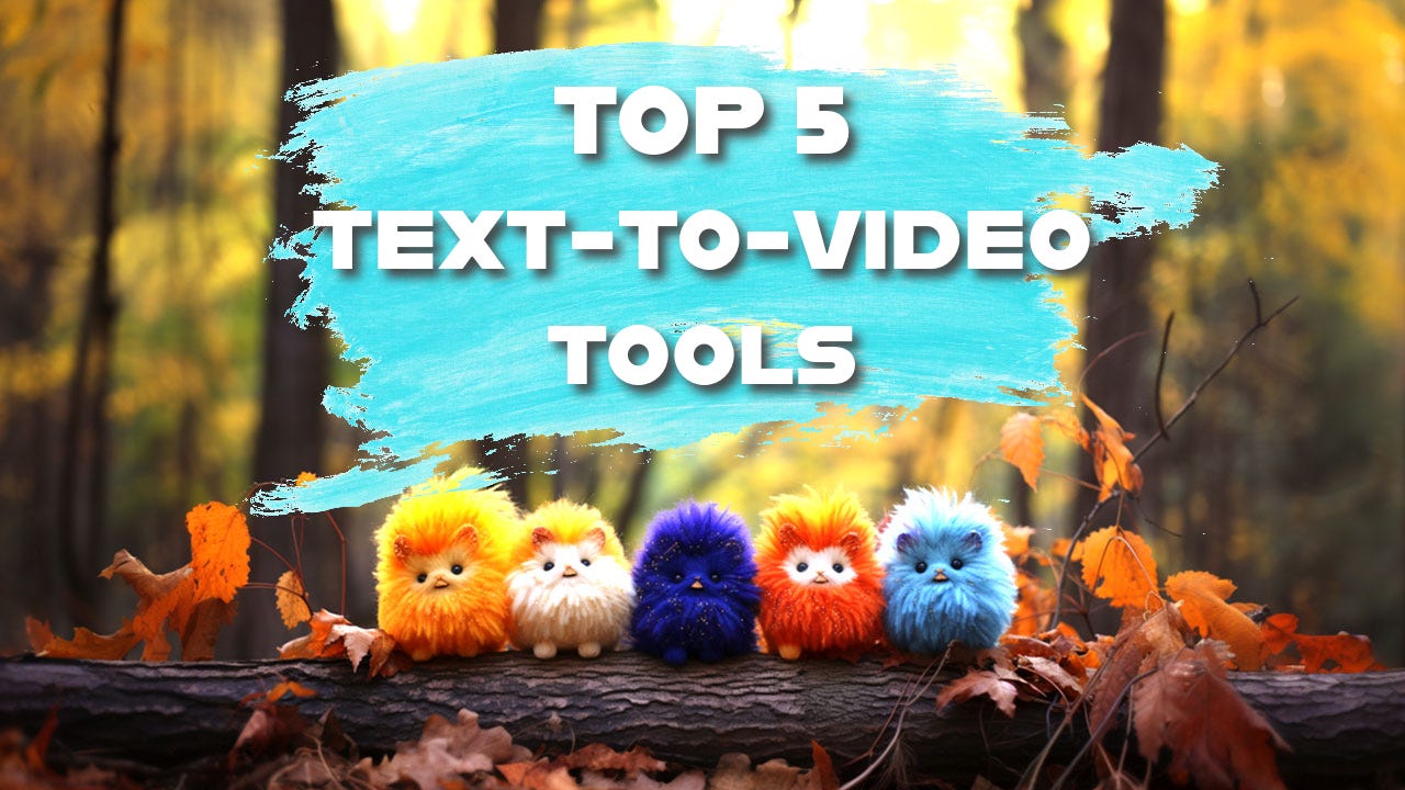 5 woodland animals, text  to video
