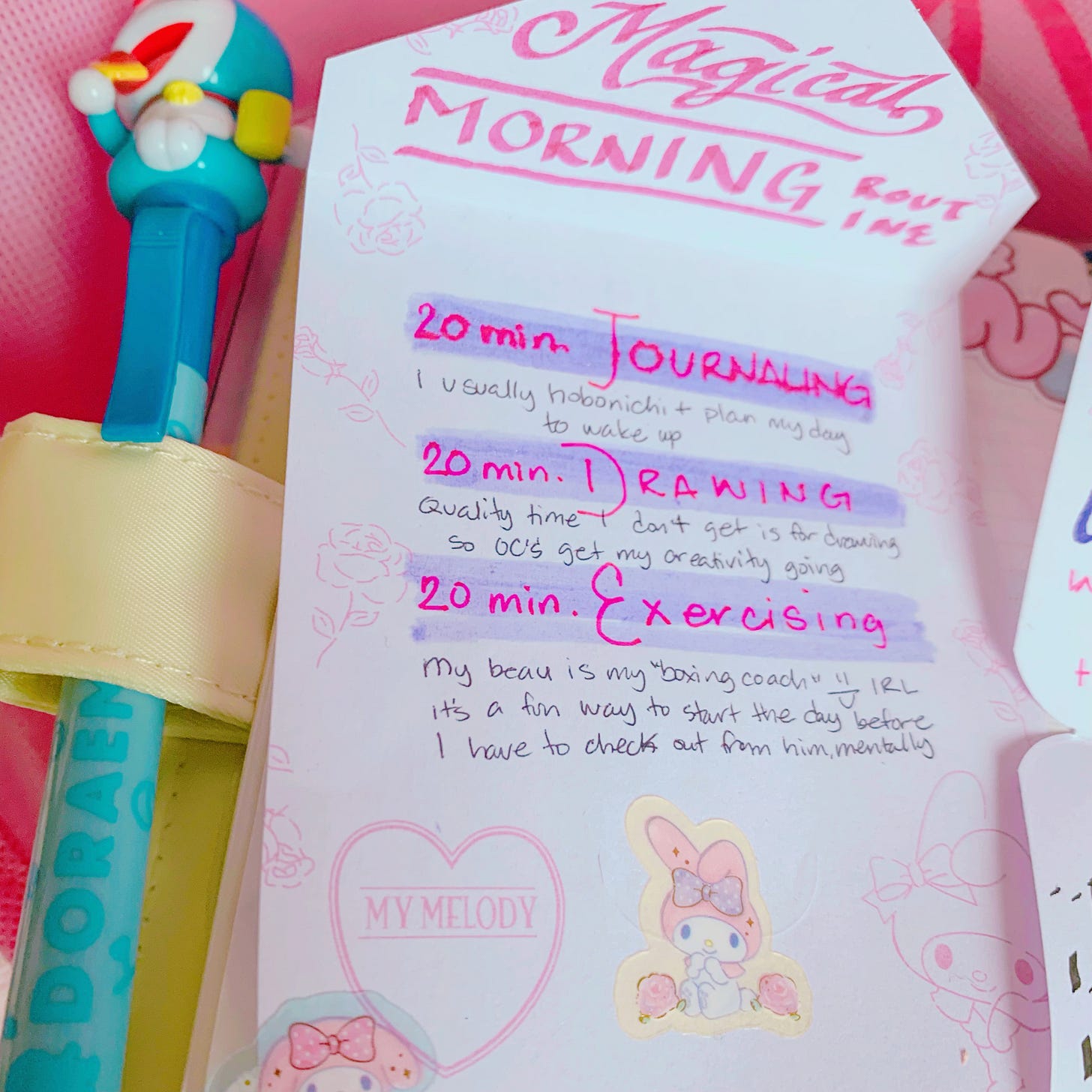 yume create, kawaii journaling, morning routine, self care