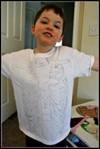 human bosy preschool tshirt ribcage