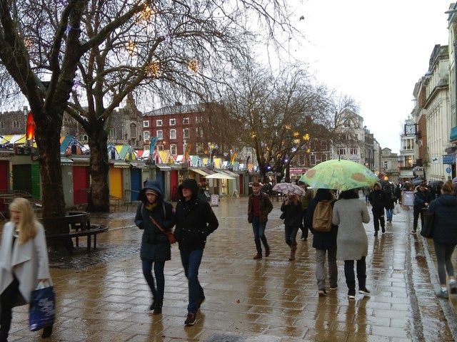 Norwich in the rain