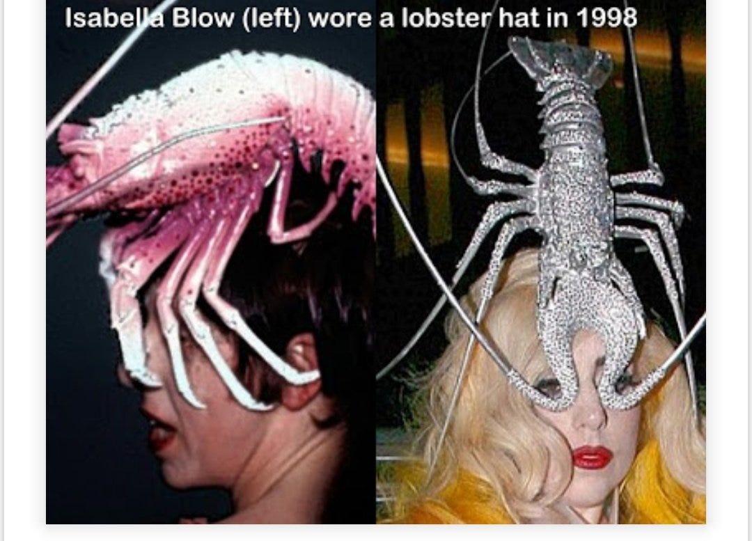 Daphne was also best friends with Isabella Blow, the women who discovered Alexander McQueen and who many have accused Lady Gaga of plagerising her style.