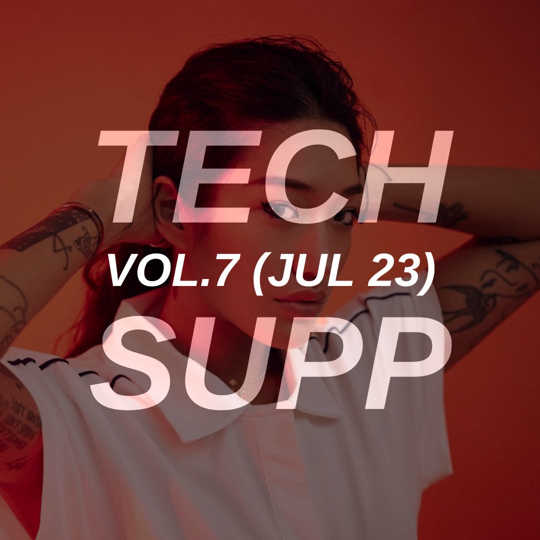 Playlist cover artwork featuring Peggy Gou (DJ, producer) with the text “TECH SUPP VOL.7 (JUL 23)” overlaid.