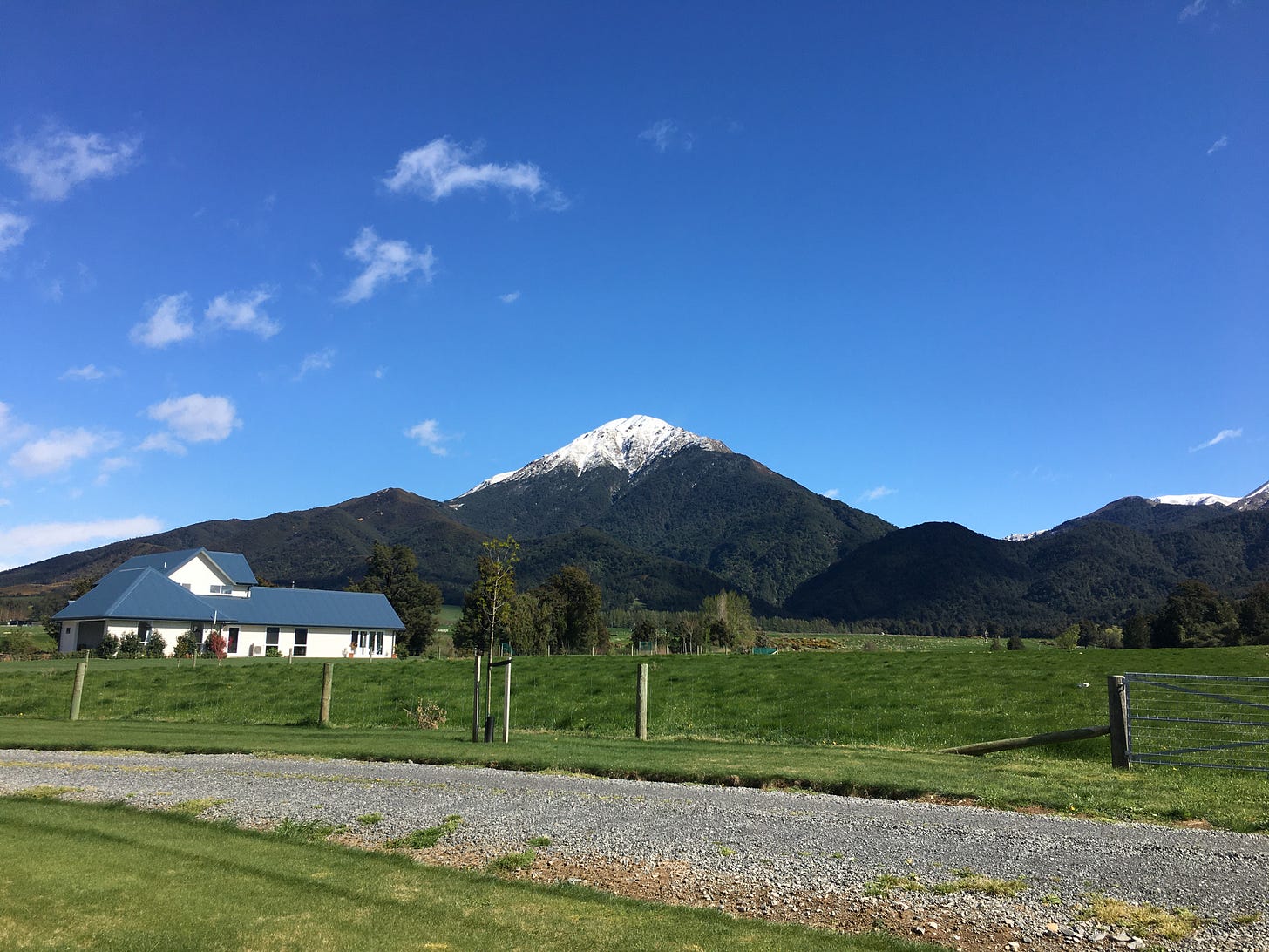 A photo of a snow-covered Mount Sommers in New Zealand.