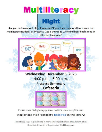 Multiliteracy night flyer