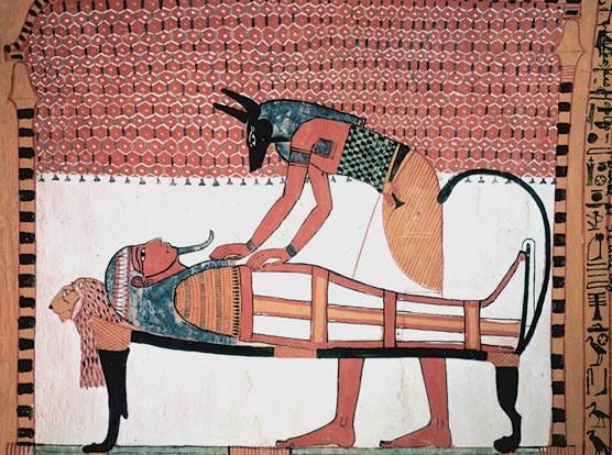 File:Anubis attending the mummy of Sennedjem.jpg