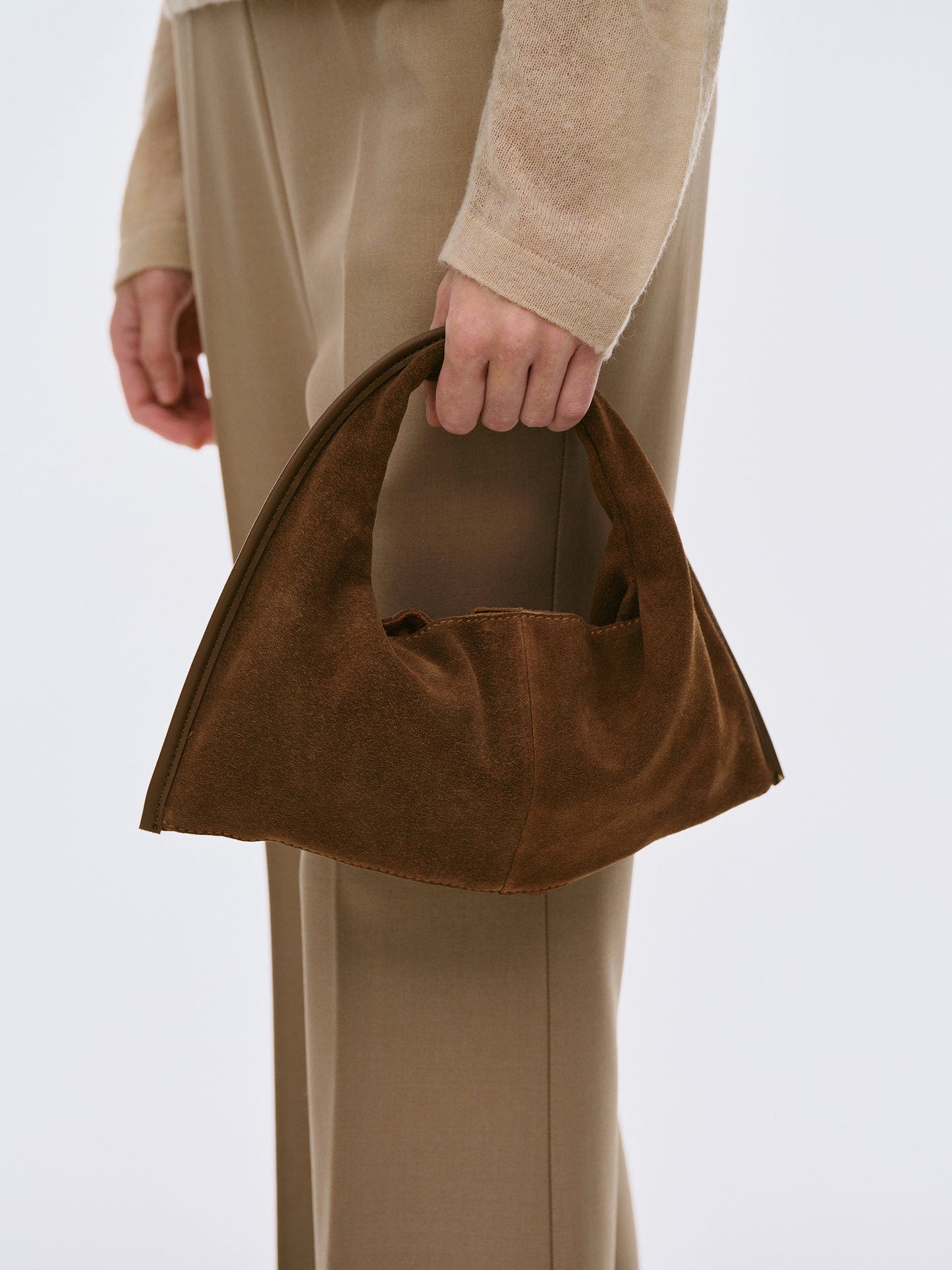 (Pre-order) Suede Mini Tote Bag, Walnut
