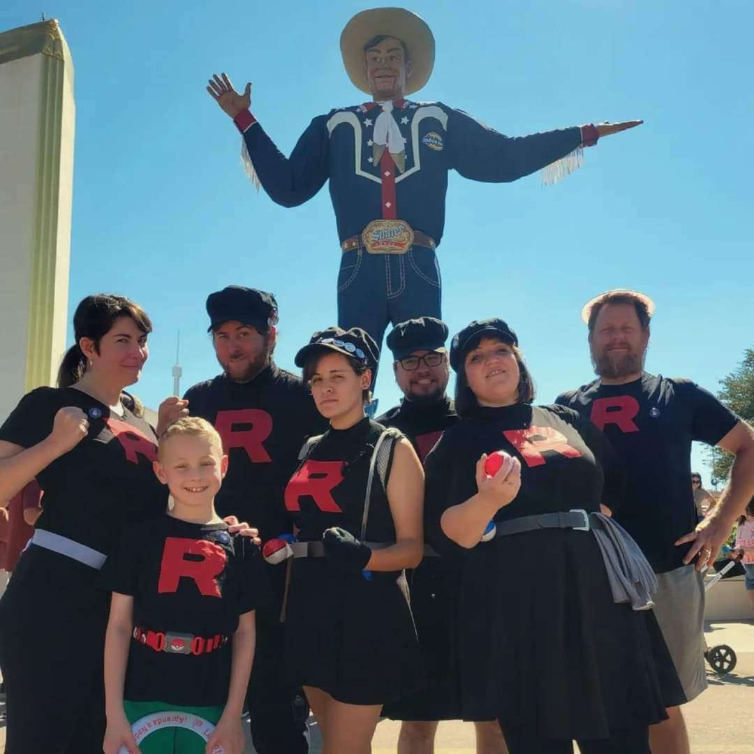 Rose, with her family, and members of Team Rocket Texas at the State Fair of Texas from October 2022