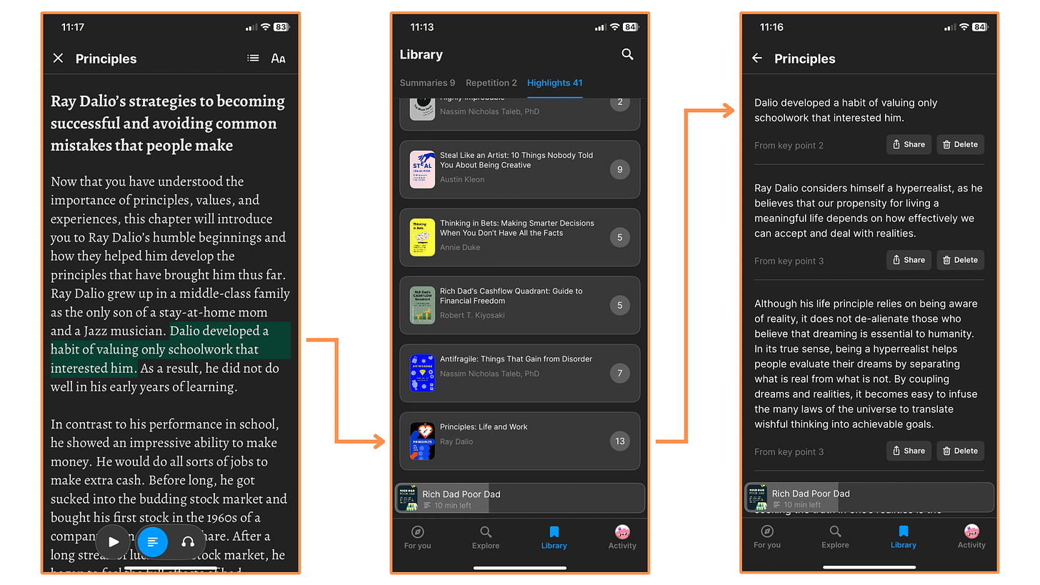 My highlights on the Headway App