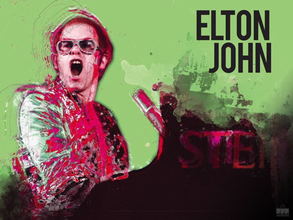 Elton John Poster Music Wall Art Print (24x18)