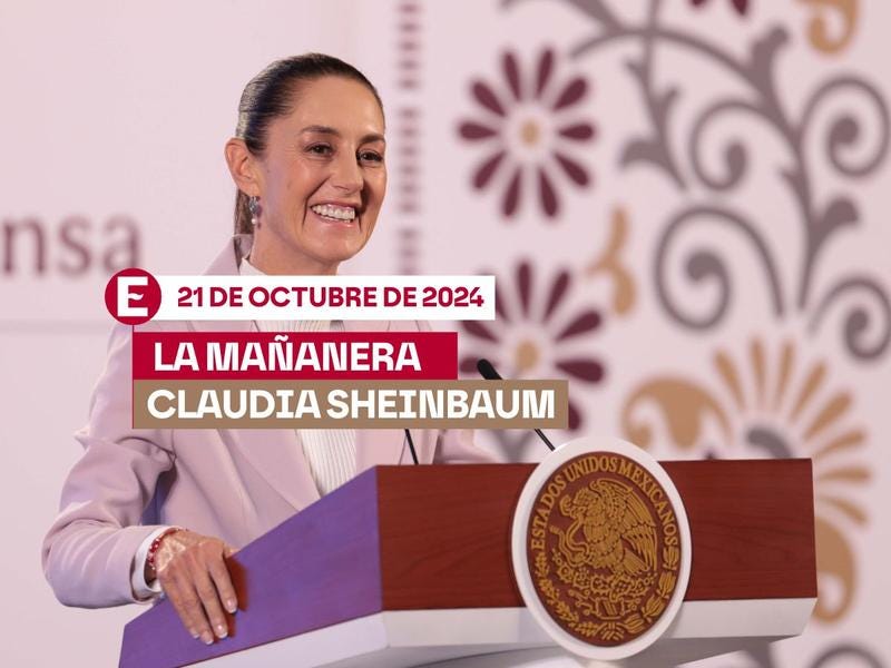 Mañanera de Sheinbaum EN VIVO hoy 21 de octubre de 2024