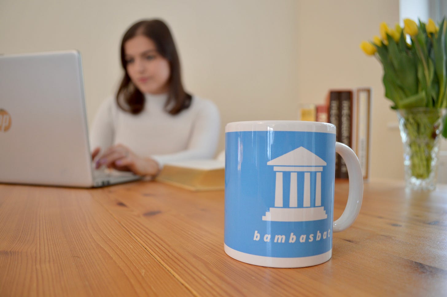 Photo of a bambasbat mug a company founded by Ellen an Online Latin Tutor