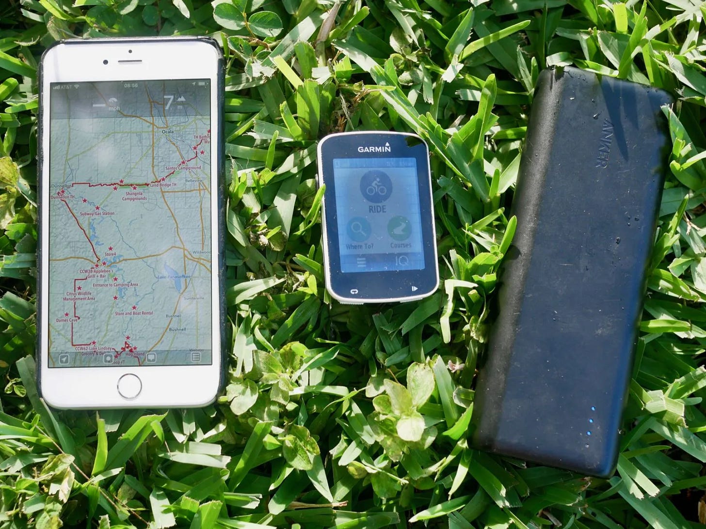 iPhone, Garmin, Anker