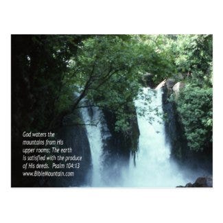 Banias Waterfall and Psalm 104:13 Postcard