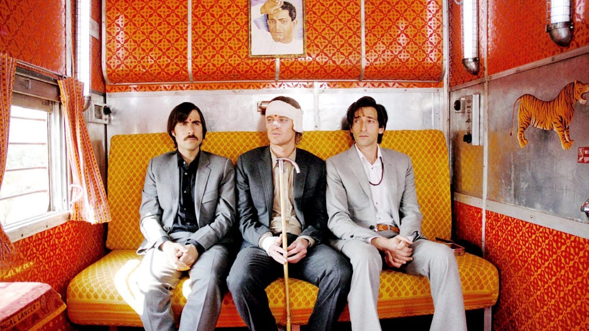 Jason Schwartzman, Owen Wilson, and Adrien Brody in The Darjeeling Limited.