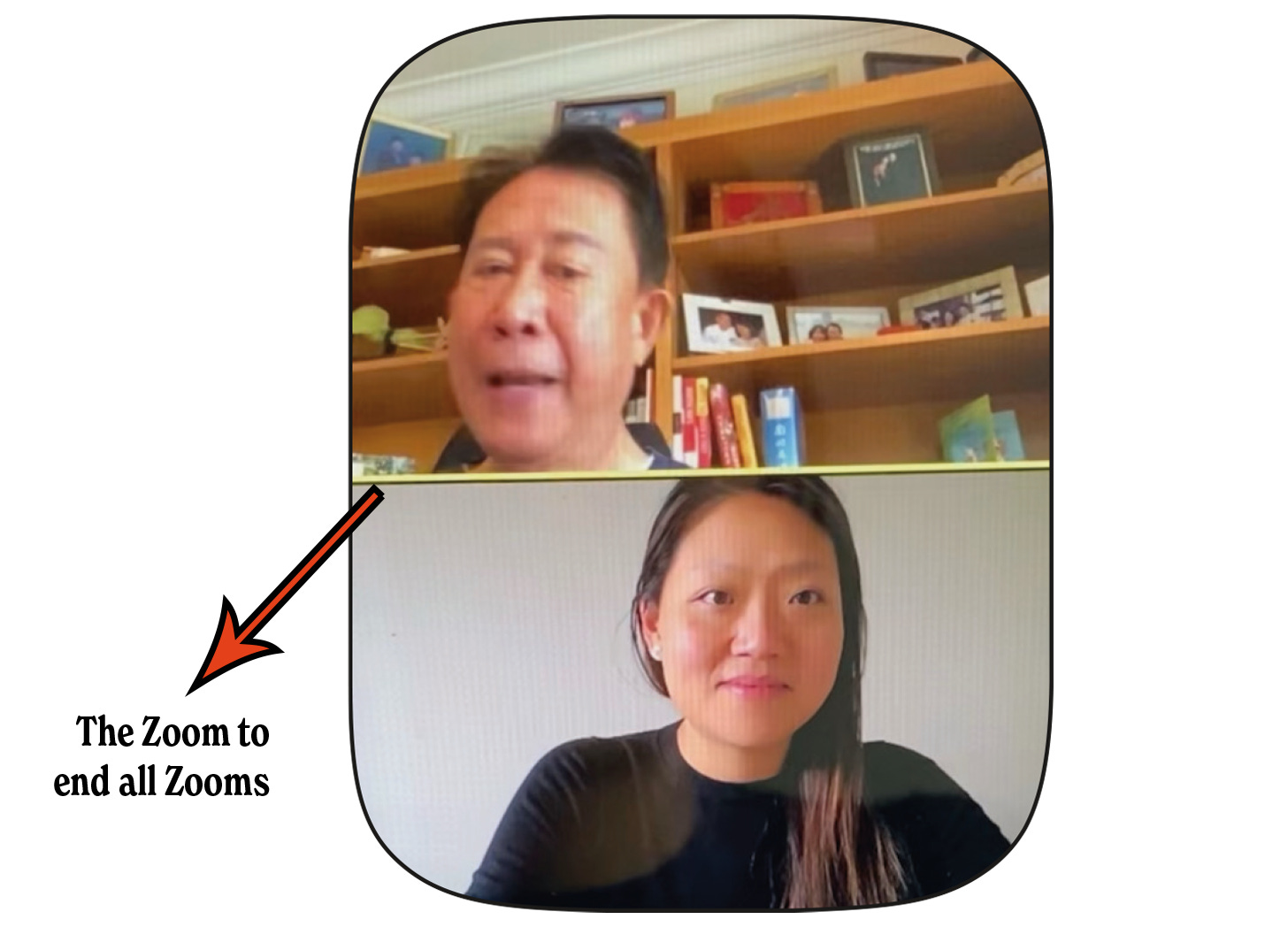 A screenshot from the Zoom interview between Lilly and Martin Yan