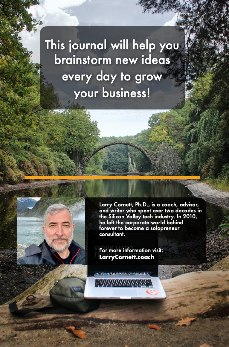 Back cover of my business journal