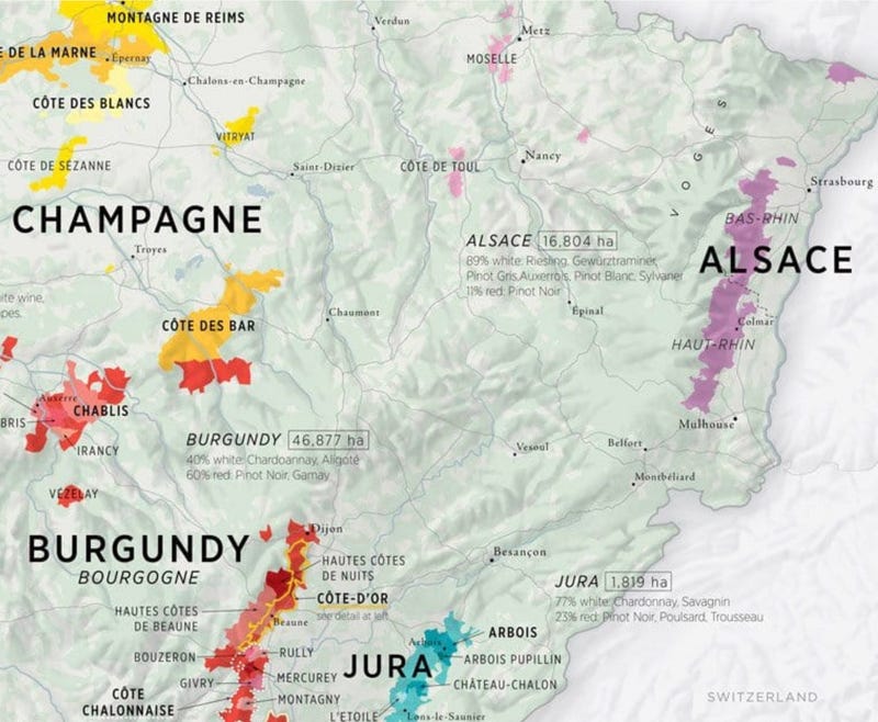 DeLong Wine Map of France