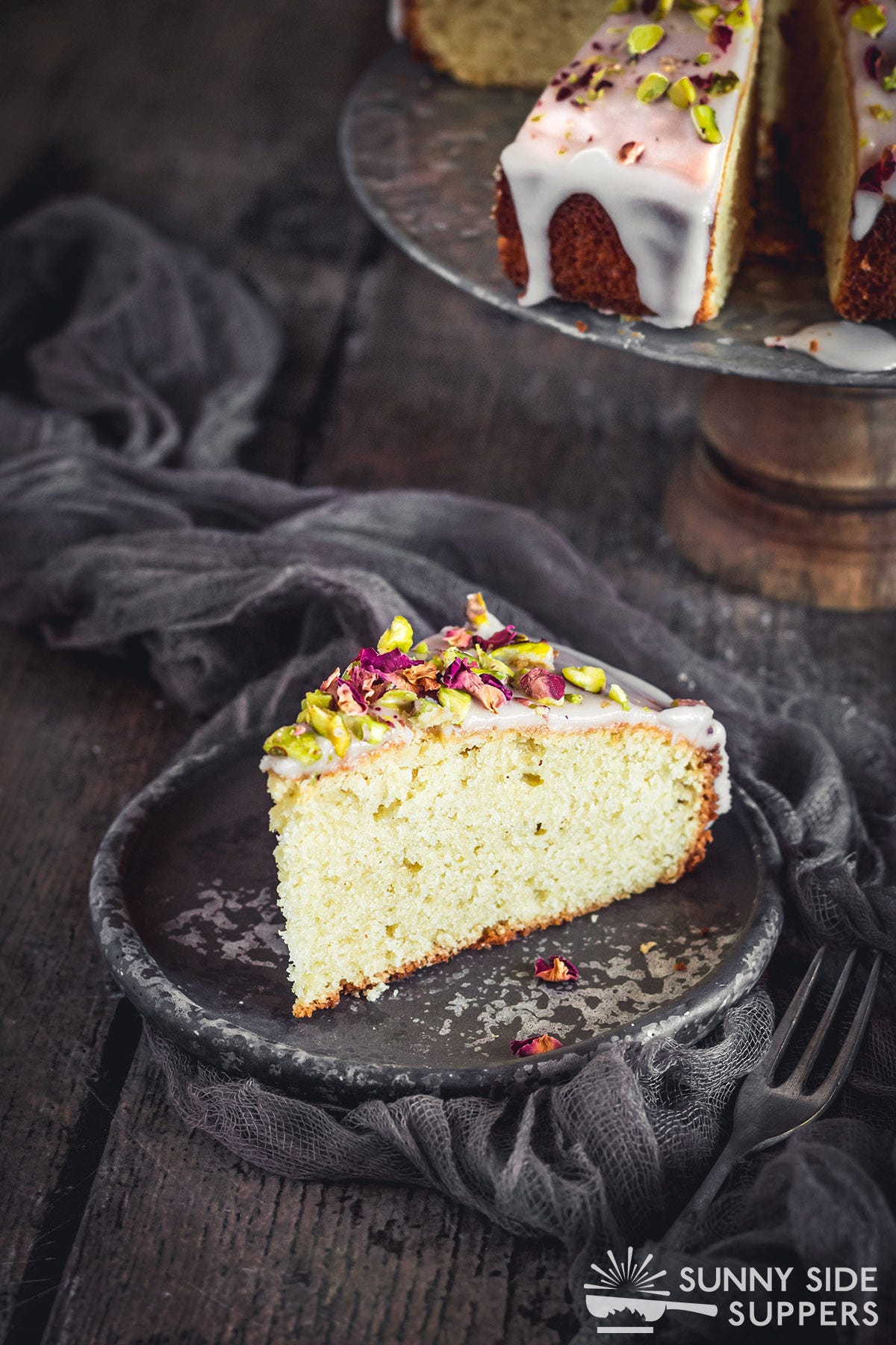 A slice of Persian Love Cake.