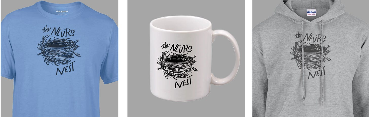 Neuronest shirt, mug and sweatshirt