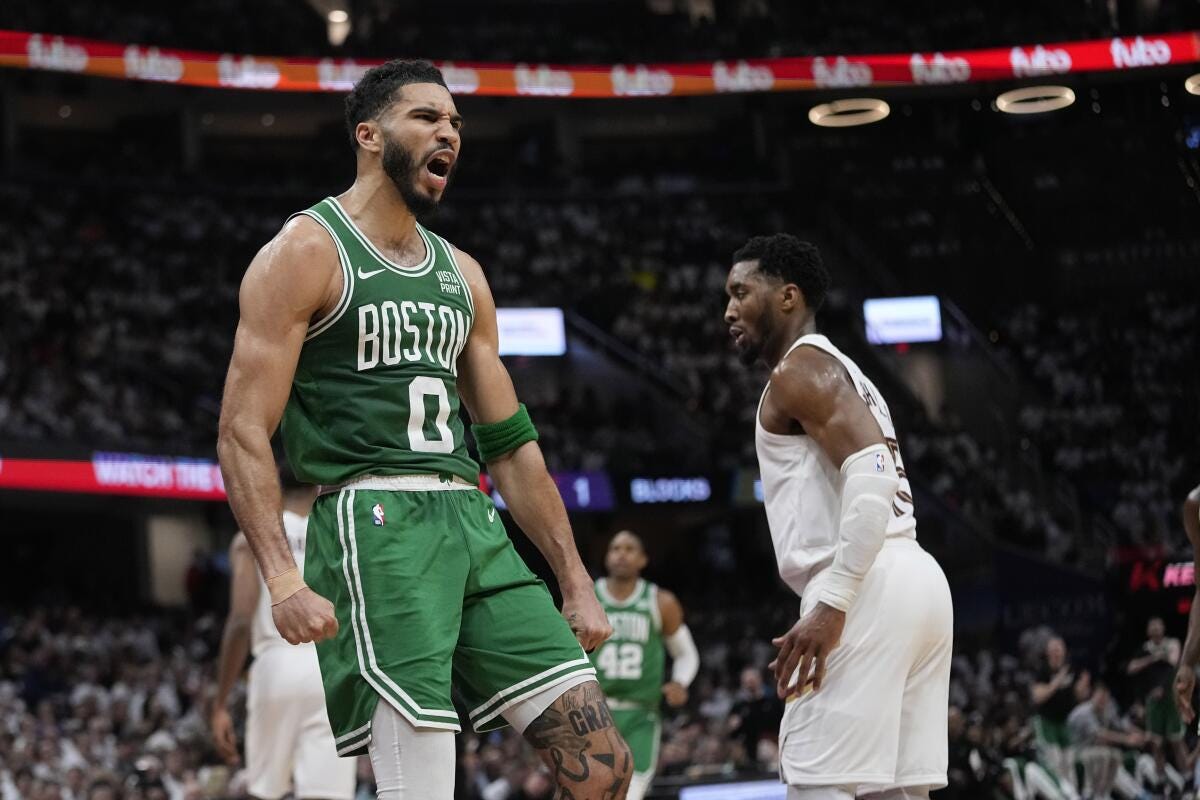 Jayson Tatum scores 33 points, Celtics rebound from loss to beat Cavs  106-93 for 2-1 series lead - The San Diego Union-Tribune