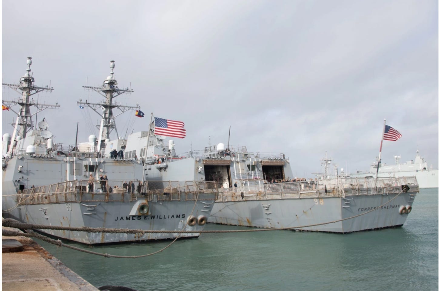 SNMG2 transfers its flagship from USS Forrest Sherman (DDG 98) to USS James E Williams (DDG 95) as USS Forrest Sherman completes its deployment and prepares to return to homeport in Norfolk, VA.