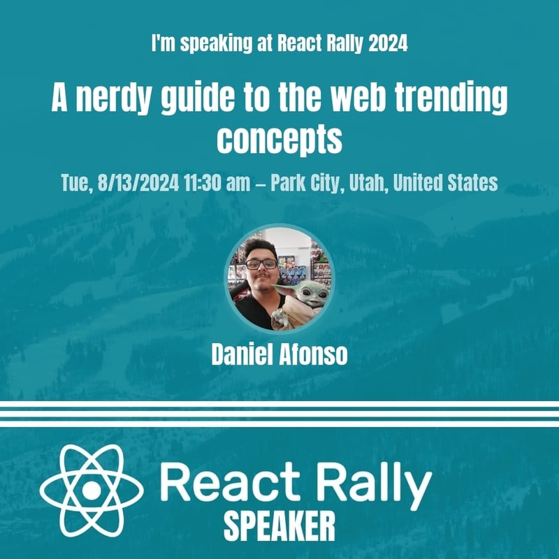 My speaker banner for React Rally