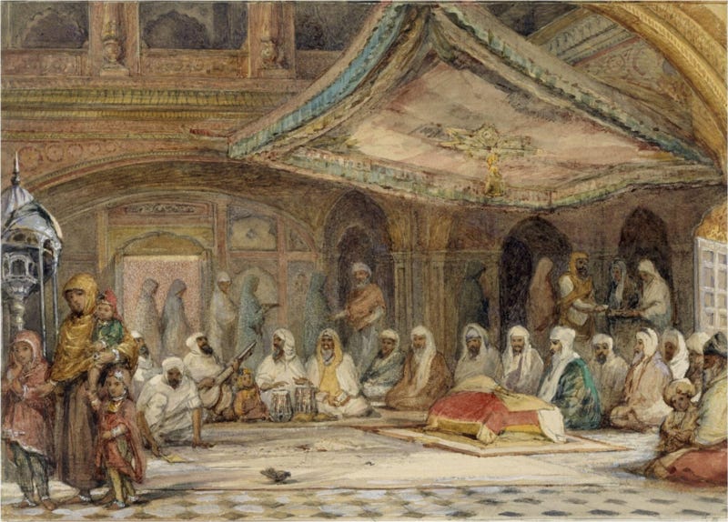 File:Watercolour painting of the interior of the Golden Temple in Amritsar, by William Carpenter, circa 1854.webp