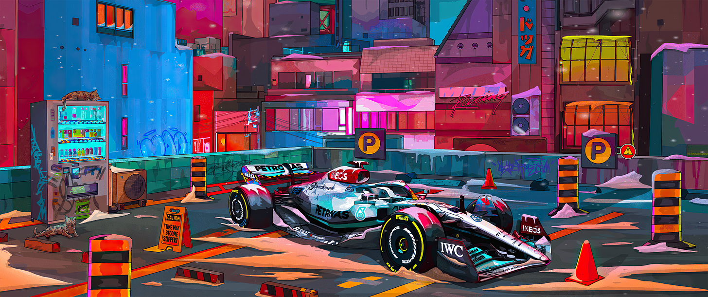 General 3439x1440 digital art Formula 1 formula cars Mercedes AMG Petronas Mercedes F1 car colorful wide angle wide screen