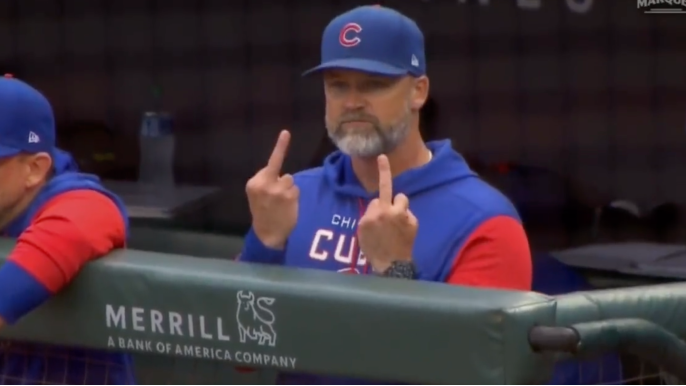 Cubs manager David Ross explains double middle fingers – KNBR